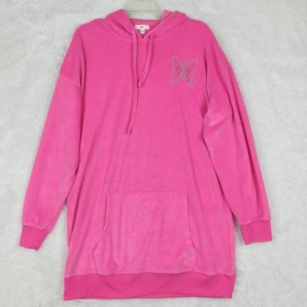 BP Sweatshirt Womens Hoodie Pink Pullover Embellished Butterfly Pockets S New